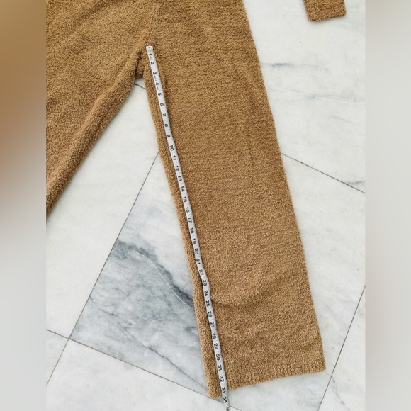 Dynamite Lounge Set 3 Piece Wide Leg Robe Pants Top Boucle Brown Women S/M Cozy - Picture 6 of 15